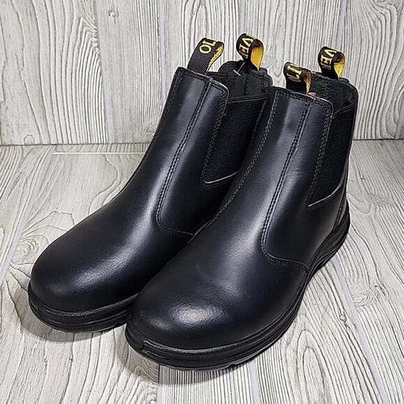 Oliver Elastic Sided Chelsea Leather Black Boots Steel Toe Men's Size 10, NEW - Picture 11 of 13